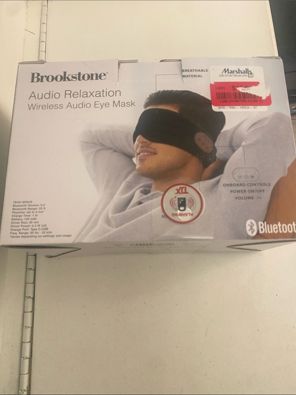 Brookstone Black Wireless Audio Eye Mask with Bluetooth